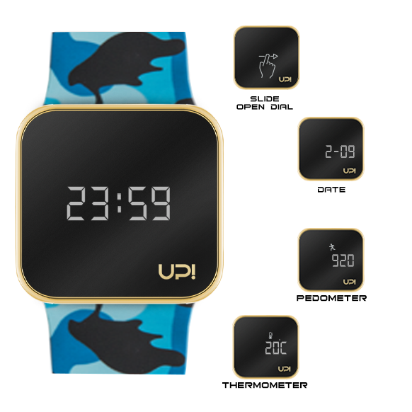 UPWATCH UPGRADE MATTE GOLD BLUE CAMOUFLAGE